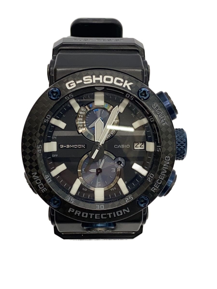【中古】CASIO◆ソーラーウオッチ・G-SHOCK/アナログ/天然ゴム/BLK/BLK/炭素【服飾雑貨他】