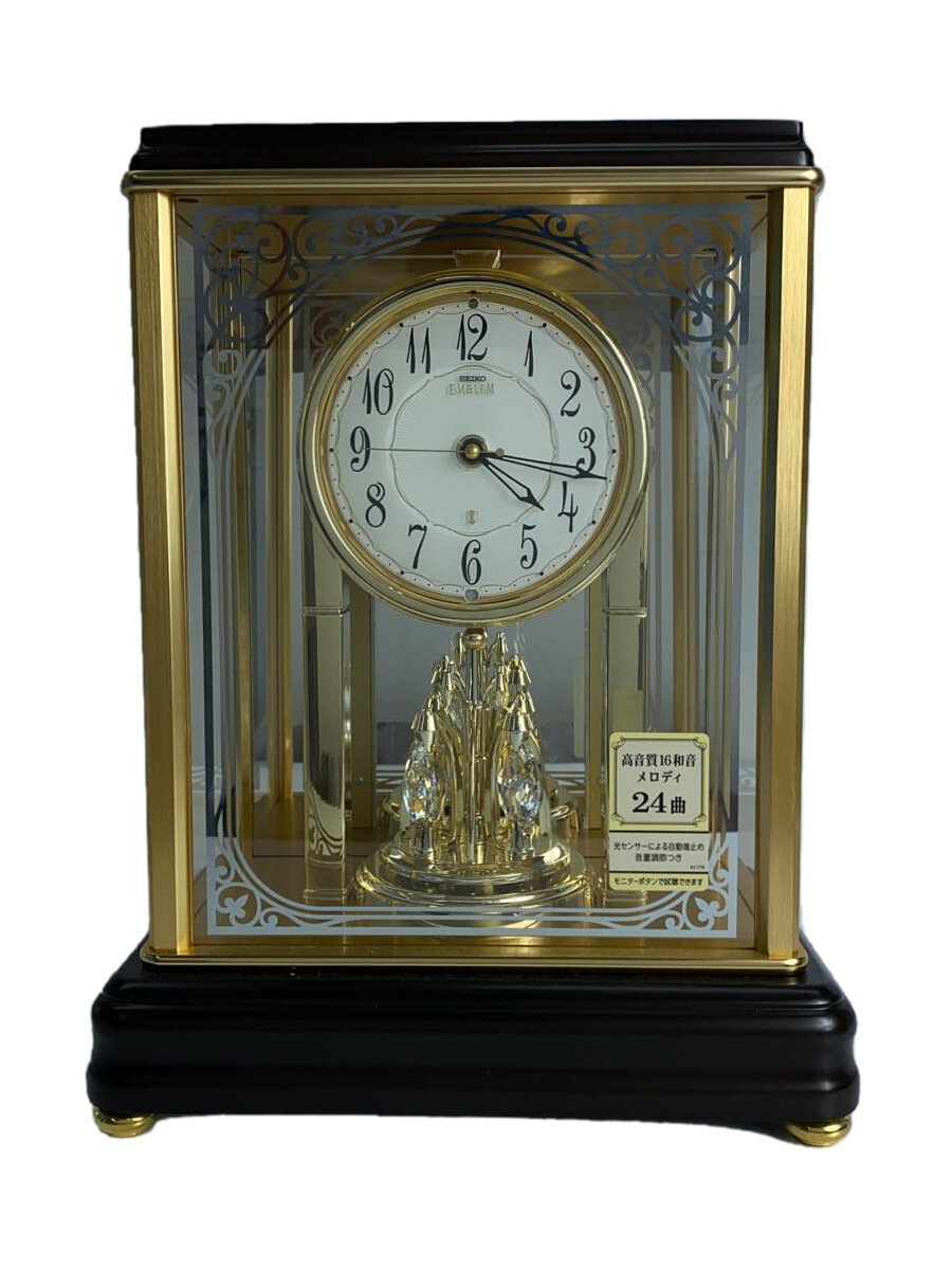 【中古】SEIKO◆インテリア雑貨/GLD/HW201B/SEIKO EMBLEM/置き時計/電波時計/傷有//【インテリア小物・日用雑貨】