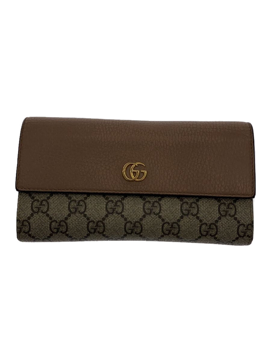 【中古】GUCCI◆長札入れ_GGマーモント_GGスプリーム/--/BEG/レディース//【服飾雑貨他】