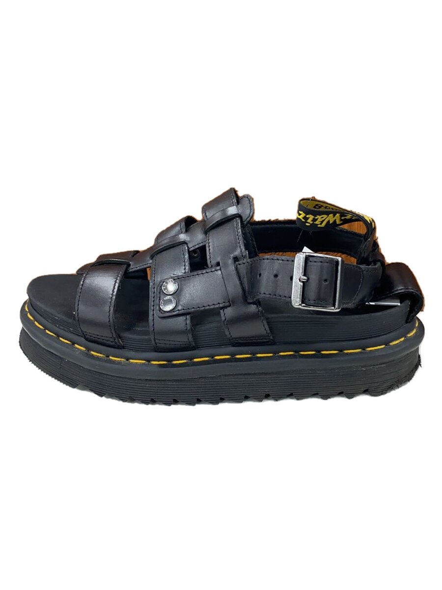 【中古】Dr.Martens◆サンダル/US6/BLK/なめし革【シューズ】