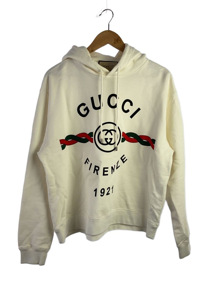【中古】GUCCI◆L/FIRENZE 1921 Hooded Sweat Shirt/パーカー/S/コットン/WHT/646953//【メンズウェア】｜2ｎｄ STREET 店