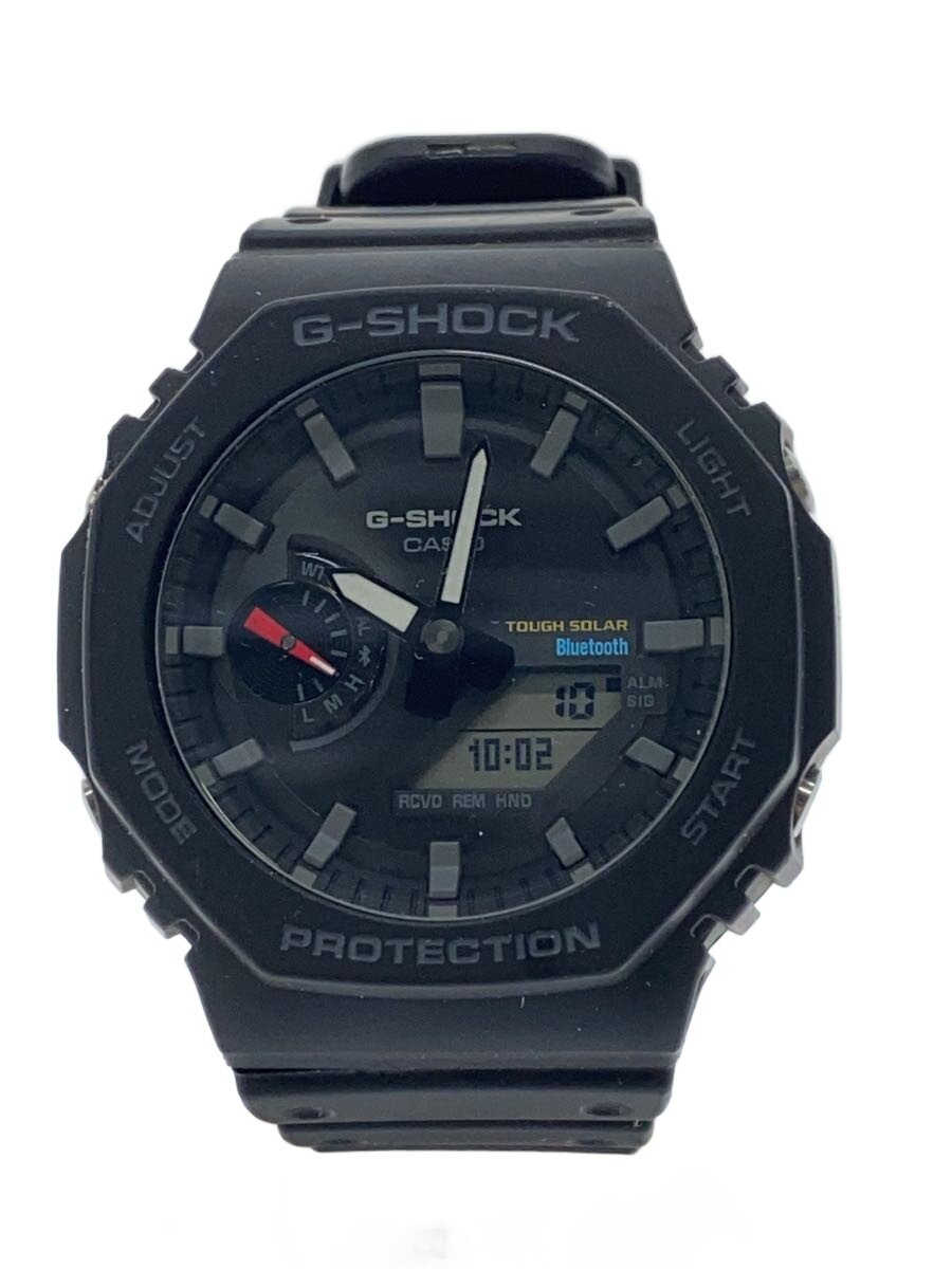【中古】CASIO◆ソーラーウオッチ_G-SHOCK/デジアナ/天然ゴム/BLK/BLK【服飾雑貨他】