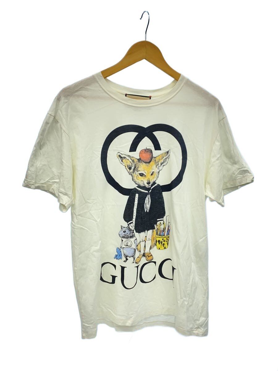 【中古】GUCCI◆ヒグチユウコ/日本制限事項/プルオーバー/S/綿織物/WHT/刷り上げる//【メンズウェア】
