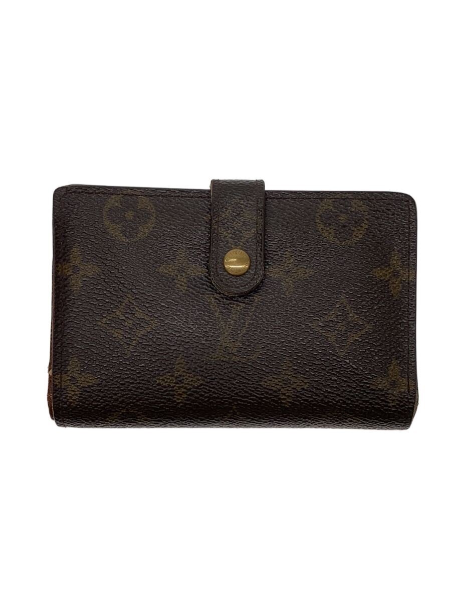 【中古】LOUIS VUITTON◆ポルト・フォイユ・ヴィエノワ_モノグラム・帆布/PVC/BRW/総柄/レディース【服飾雑貨他】