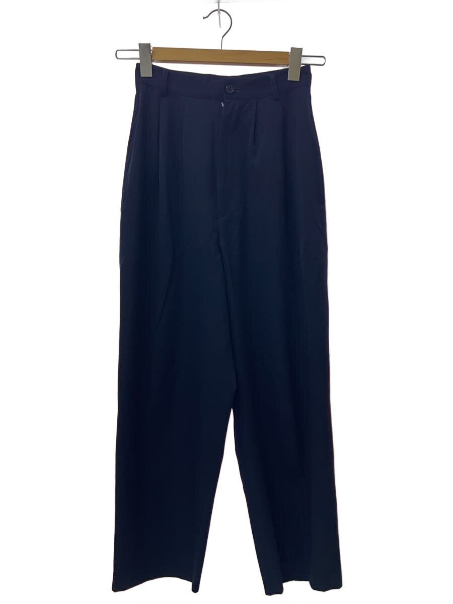【中古】YOHJI YAMAMOTO◆80s- archive wide pleated trousers 引っ切りないズボン下/SS/綿織物/NVY【レディース御召しもの】