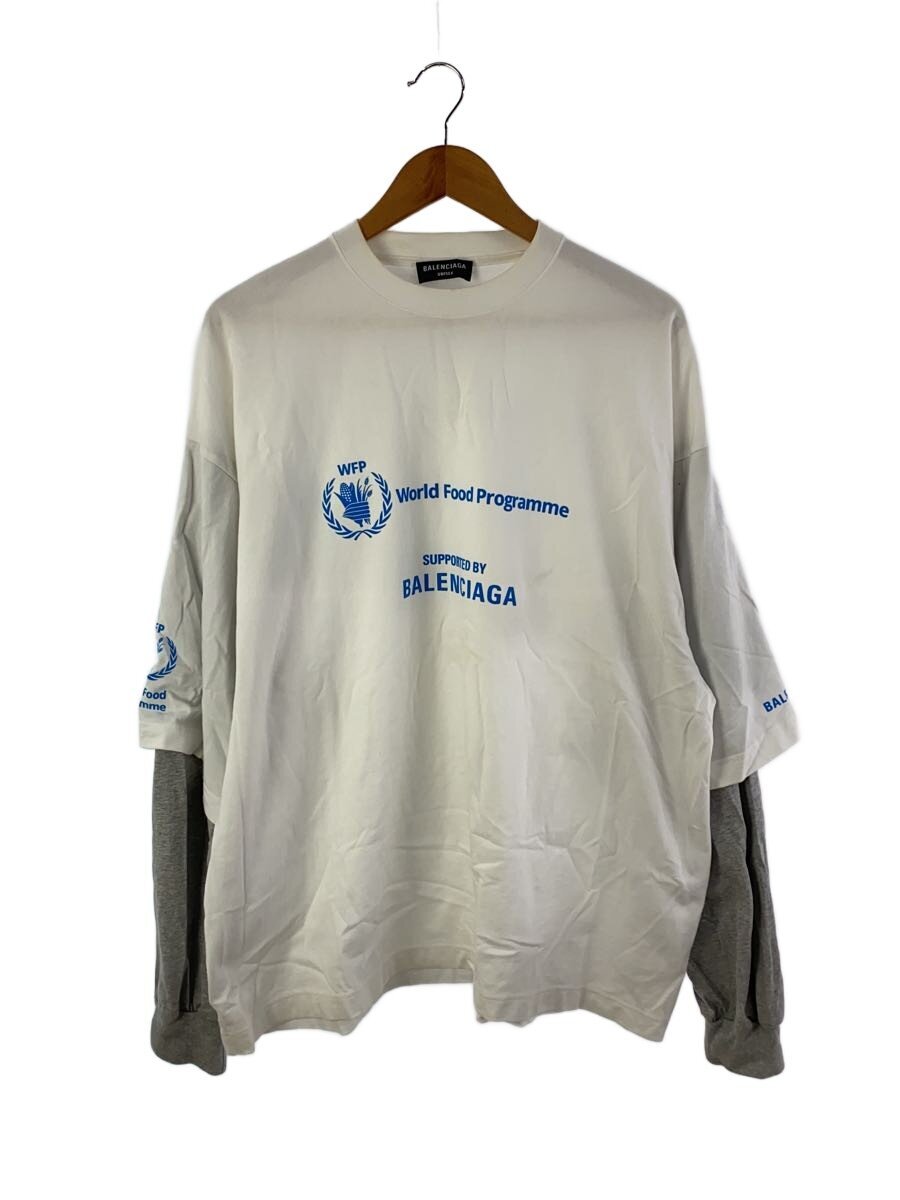 【中古】BALENCIAGA◆長袖プルオーバー/3/綿織物/WHT/jp57 2022 00229//【メンズウェア】