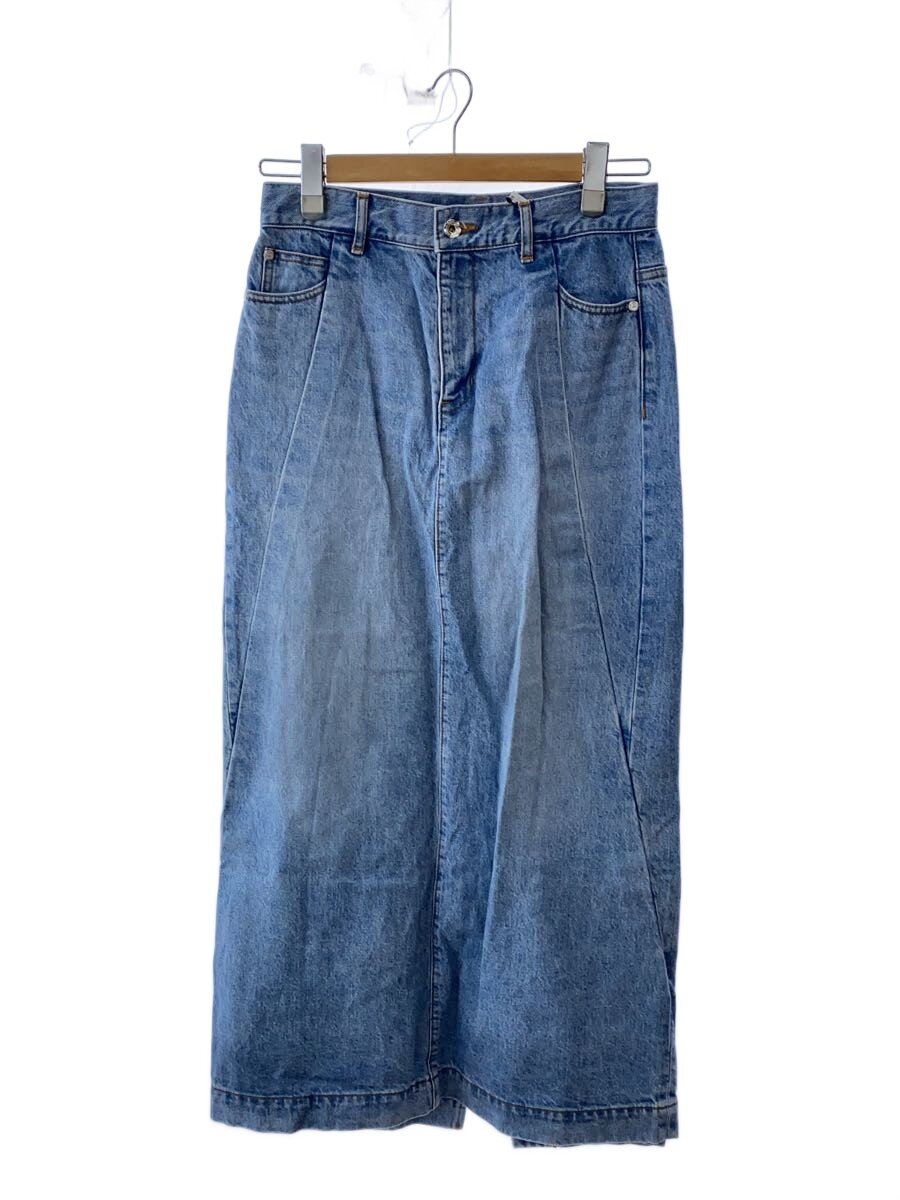 【中古】DOUBLE STANDARD CLOTHING◆Denim Tight Long Skirt/日本製/38/綿織物/IDG/無地/0202-370-251A【レディースお召しもの】