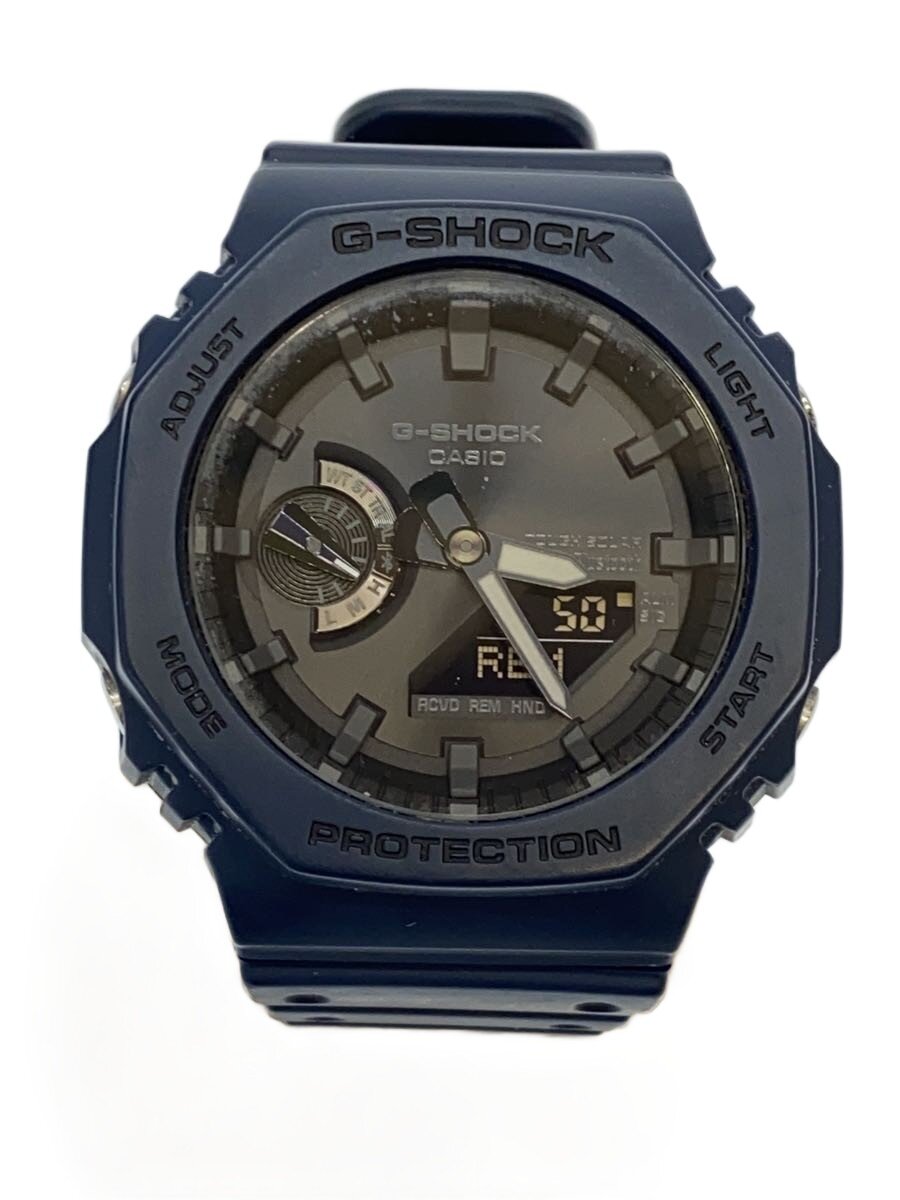 【中古】CASIO◆ソーラーウオッチ_G-SHOCK/アナログ/天然ゴム/BLU/BLU【服飾雑貨他】