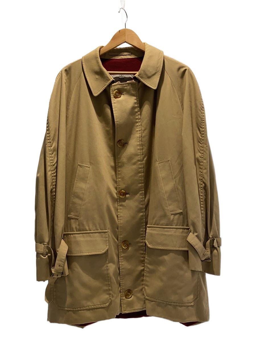 【中古】Aquascutum◆二分の一厚地の外套/チンストラップ/ダブルジップ/--/綿織物/ベージュ//【メンズウェア】