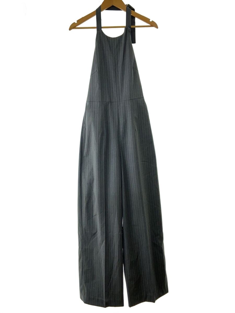 【中古】MAISON SPECIAL◆American Sleeve StripeJumpsuit/38/ポリ/GRY/縞模様/21241265102【レディース御召しもの】
