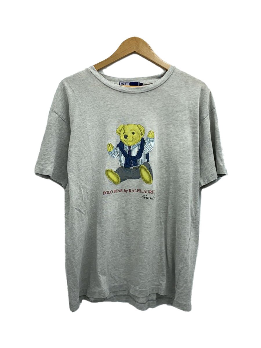 【中古】POLO RALPH LAUREN◆プルオーバー/L/綿織物/GRY/ポロベア/90s【メンズウェア】