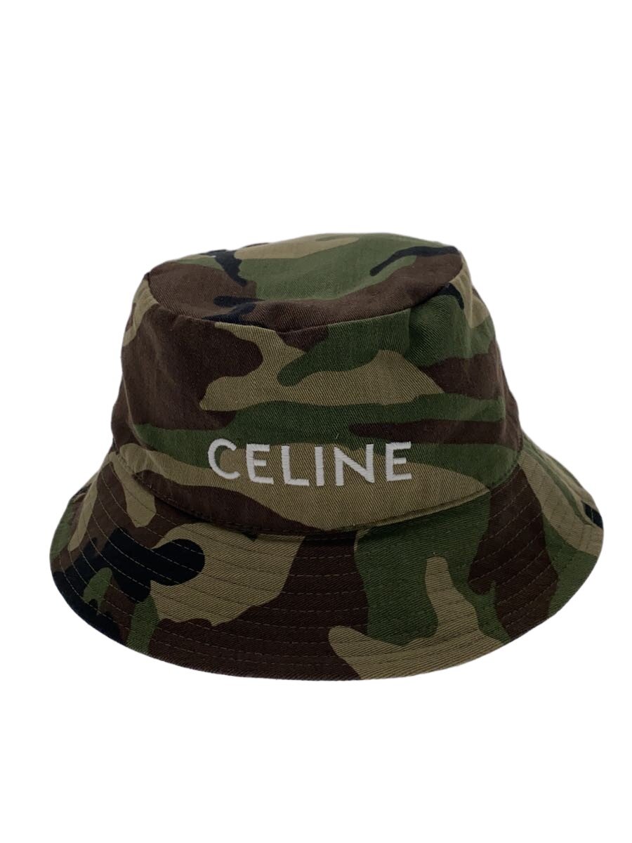 【中古】CELINE◆井戸釣瓶かぶり笠/M/ポリエステル/KHK/家鴨フラ/レディース【服飾雑貨他】