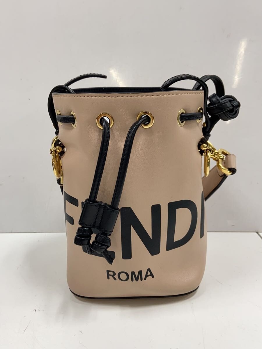 【中古】FENDI◆ショルダーバッグ/なめし革/PNK【御徒面子】