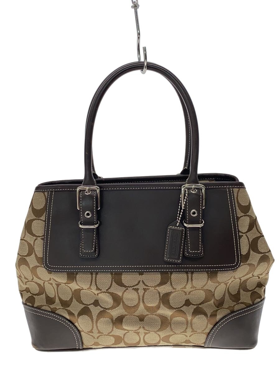 【中古】COACH◆トートバッグ/帆布/BRW/6366【御徒面子】