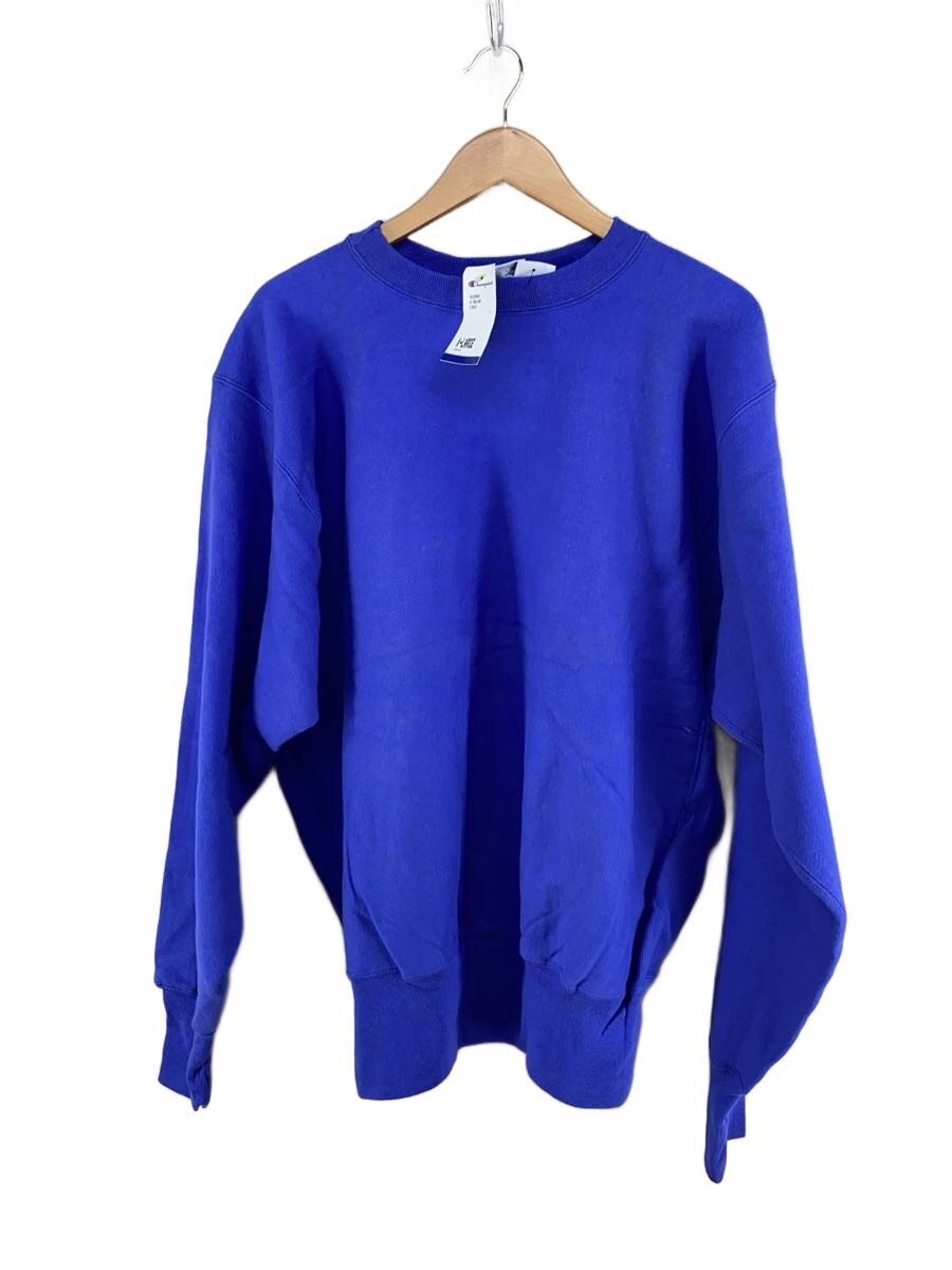 【中古】Champion◆90s/刺しゅう曳き船/目皆無/メキシコ合衆国製/汗水/XL/綿織物/BLU/無地【メンズウェア】