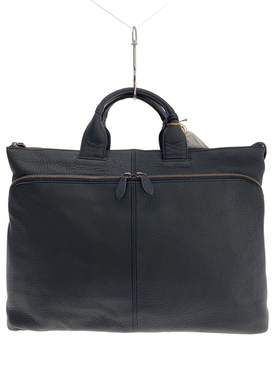 【中古】PORTER◆BRIEFCASE/PORTER/WITH/トートバッグ/なめし革/BLK/無地【御徒面子】