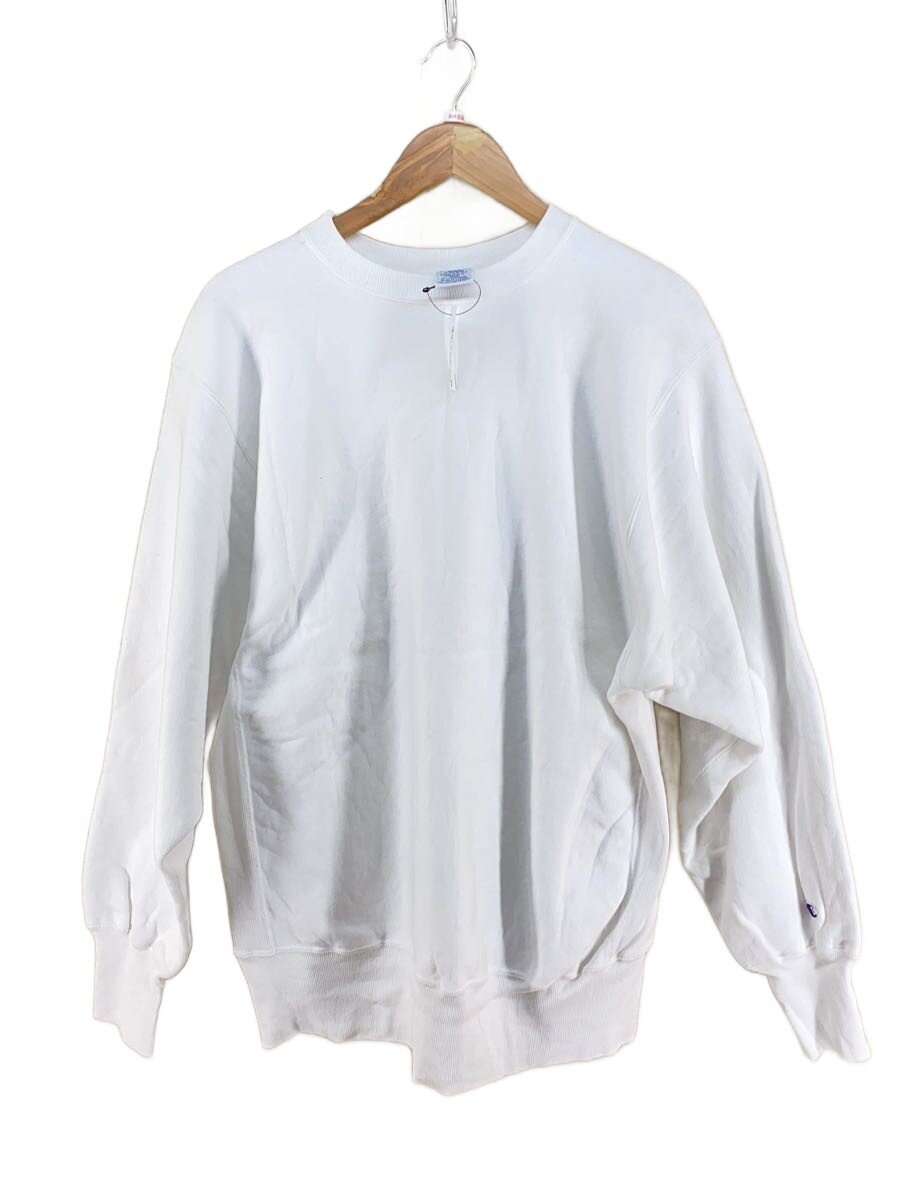 【中古】Champion◆90s/刺しゅう引き舟/目皆無/メキシコ合衆国製/汗水/XL/綿織物/WHT/無地【メンズウェア】