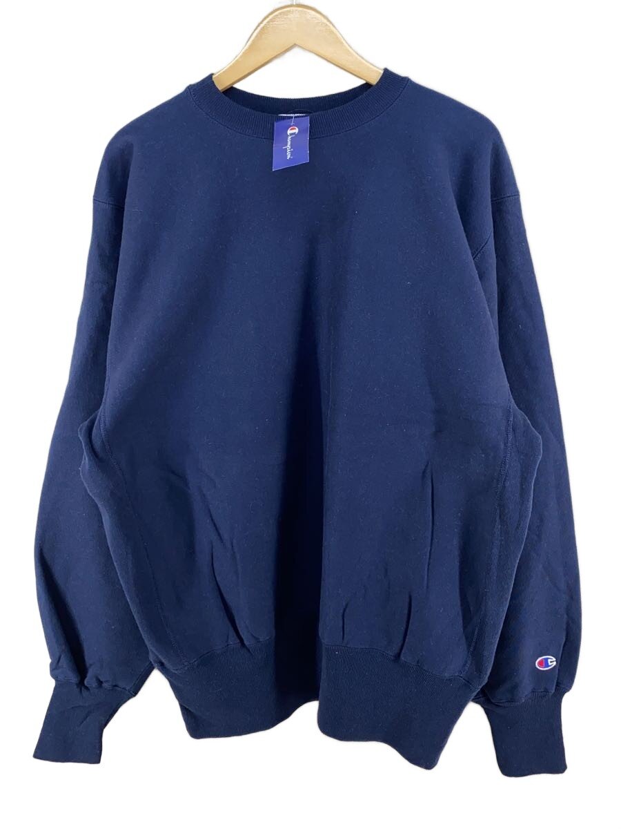 【中古】Champion◆90s/刺しゅう曳き船/目皆無/メキシコ合衆国製/汗水/XL/綿織物/NVY/無地【メンズウェア】