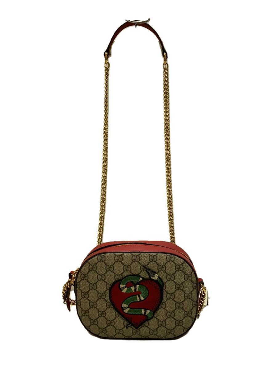 【中古】GUCCI◆チェーン・ショルダーバッグ_GGスプリーム/PVC/RED【バッグ】｜2ｎｄ STREET 店