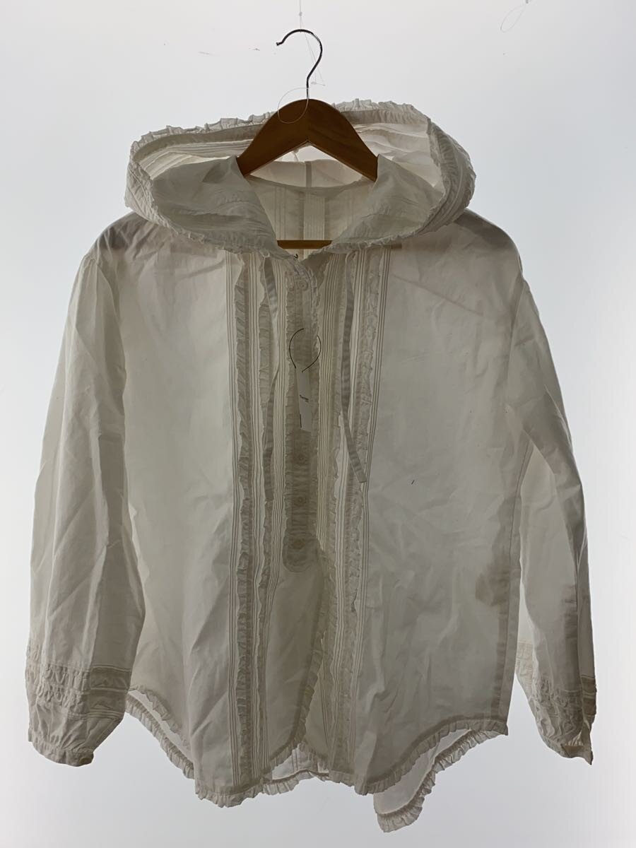 【中古】PINK HOUSE◆ボンネット付長袖トップ/FREE/綿織物/WHT/無地/PO144FB31【レディースお召しもの】