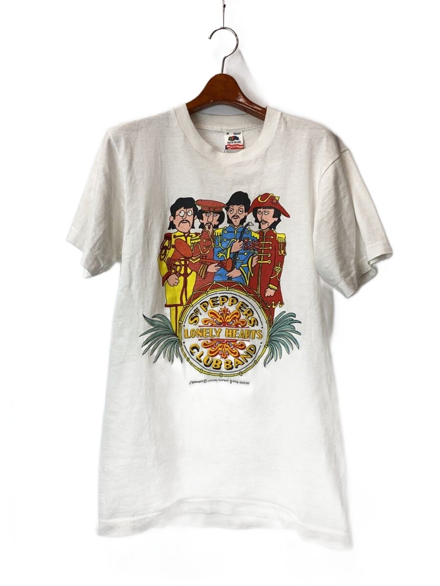 【中古】FRUIT OF THE LOOM◆80s/Beatles/プルオーバー/M/綿織物/WHT【メンズウェア】