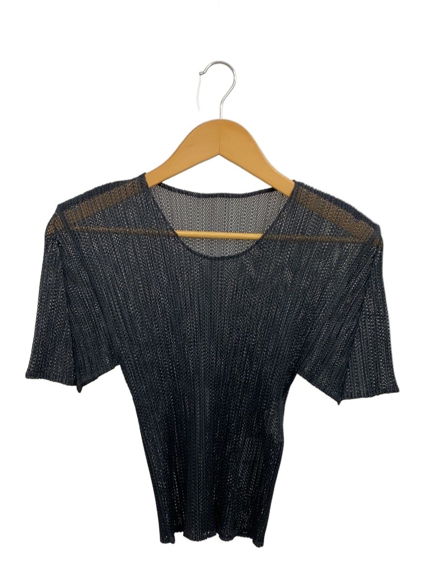 【中古】PLEATS PLEASE ISSEY MIYAKE◆ハイネック筋目長袖カットソー/3/ポリエステル/BLK/jk604/? NULL ?【レディースお召しもの】