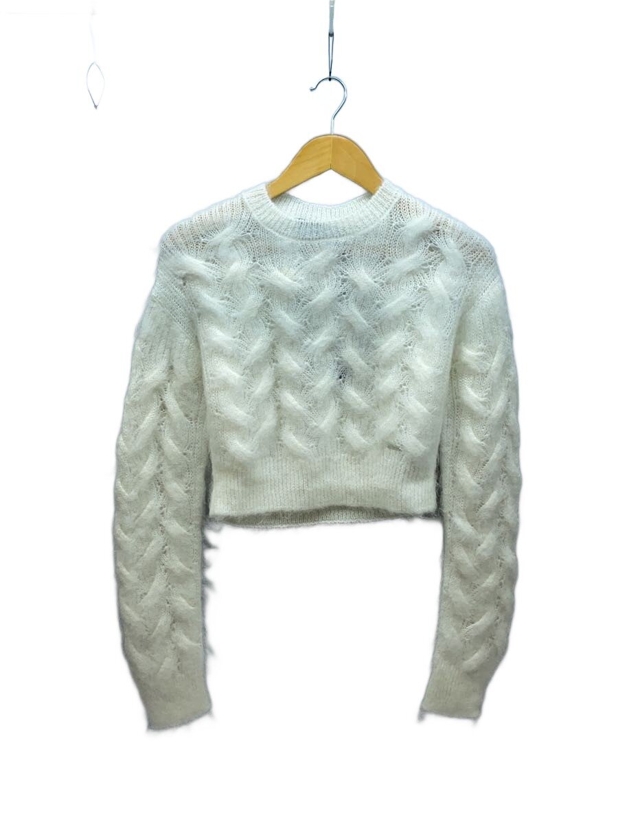 【中古】DSQUARED2◆曳き船付/有線テレビ編み/編み物・プルオーバー(朦々たる)/S/モヘヤ/WHT/S72HA1172/イタリア製【レディース御召しもの】