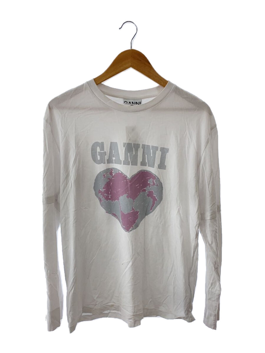 【中古】GANNI◆地びたハート形長袖プルオーバー/--/綿織物/WHT/T4039-24AW//【メンズウェア】