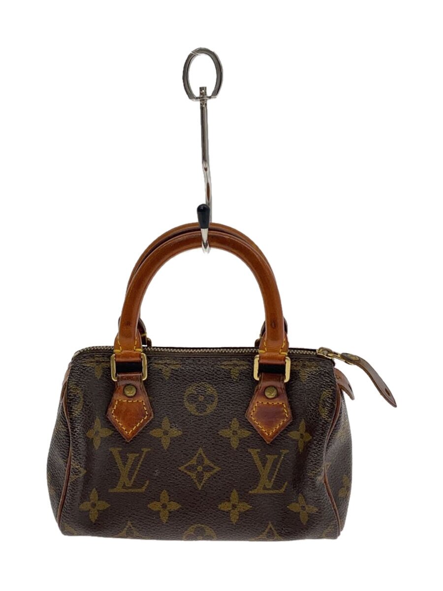 【中古】LOUIS VUITTON◆ミニ・スピーディ_モノグラム・帆布_BRW/PVC/BRW//【御徒面子】