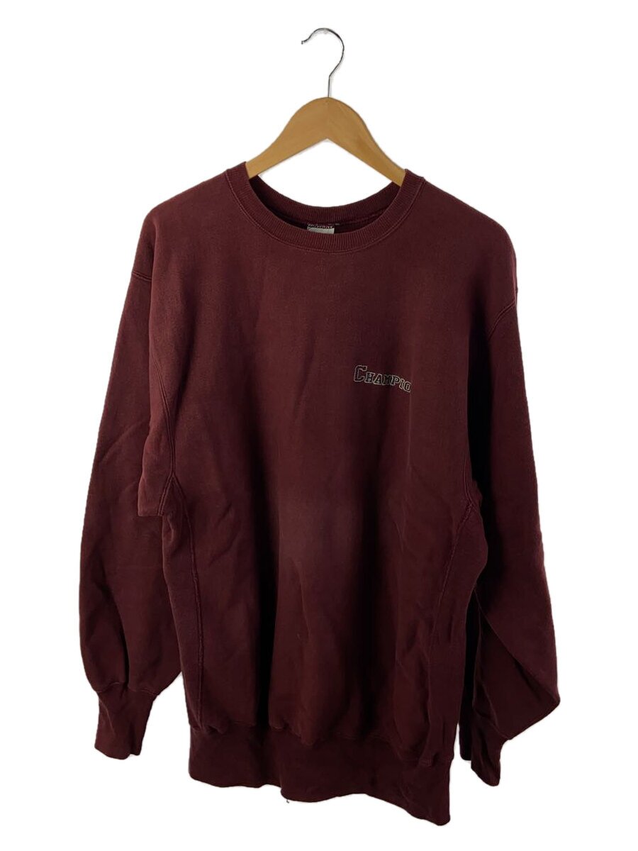 【中古】Champion◆90s/REVERSE WEAVE/胸ロゴタイプ/ボディス色褪せ・汚れた状態/流汗/XXL/綿織物/BRD【メンズウェア】