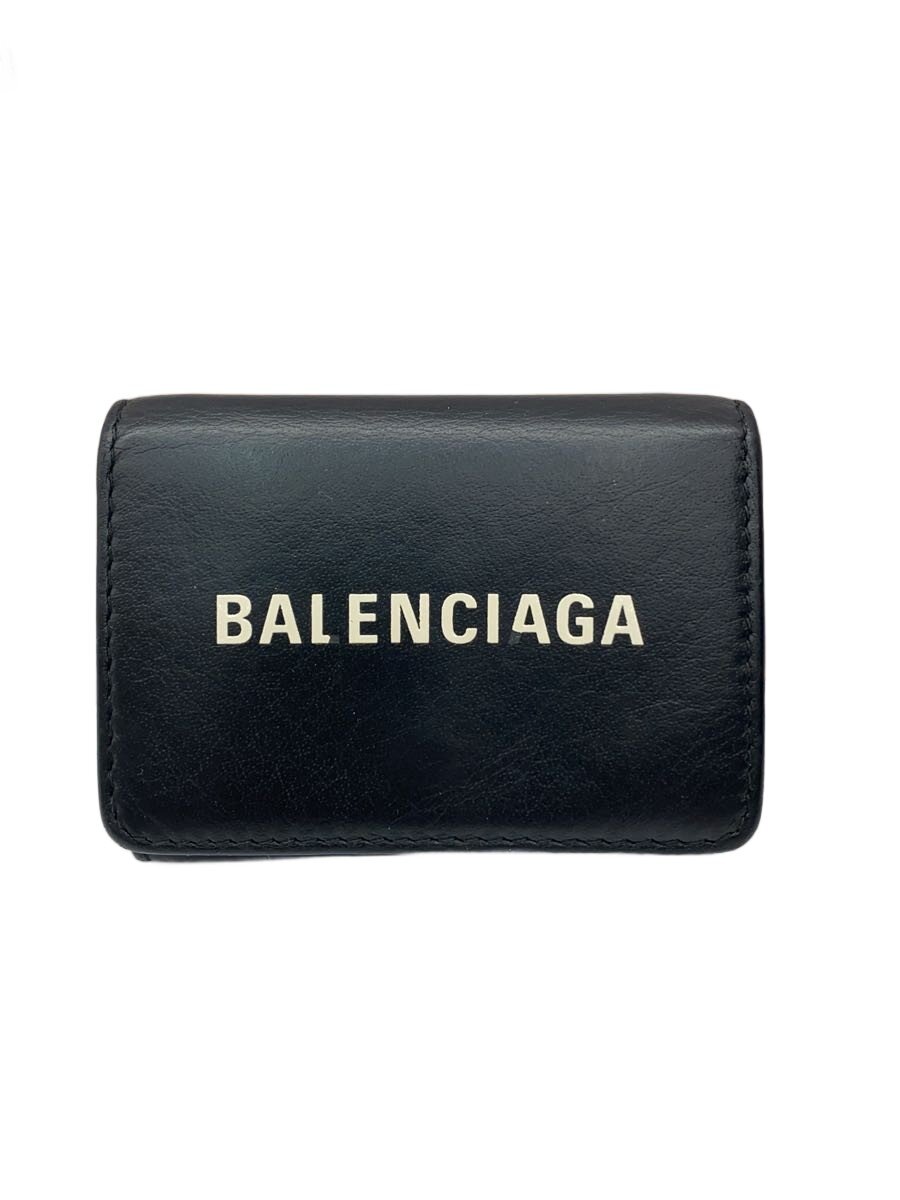 【中古】BALENCIAGA◆3つ折り紙入れ/--/BLK/無地/メンズ/551921//【服飾雑貨他】