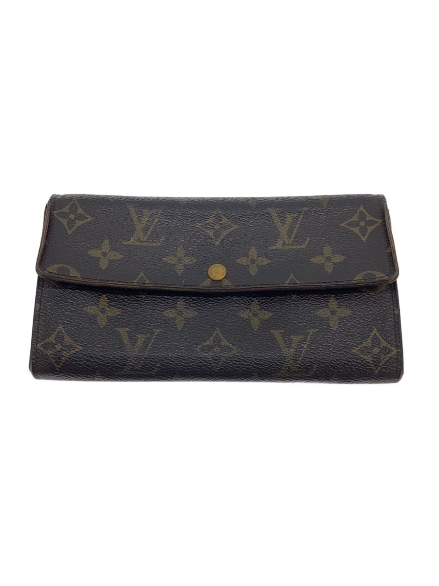 【中古】LOUIS VUITTON◆3)ポシェット・ポルト・モネ・クレディ_モノグラム・キャンバス/PVC/BRW/メンズ【服飾雑貨他】