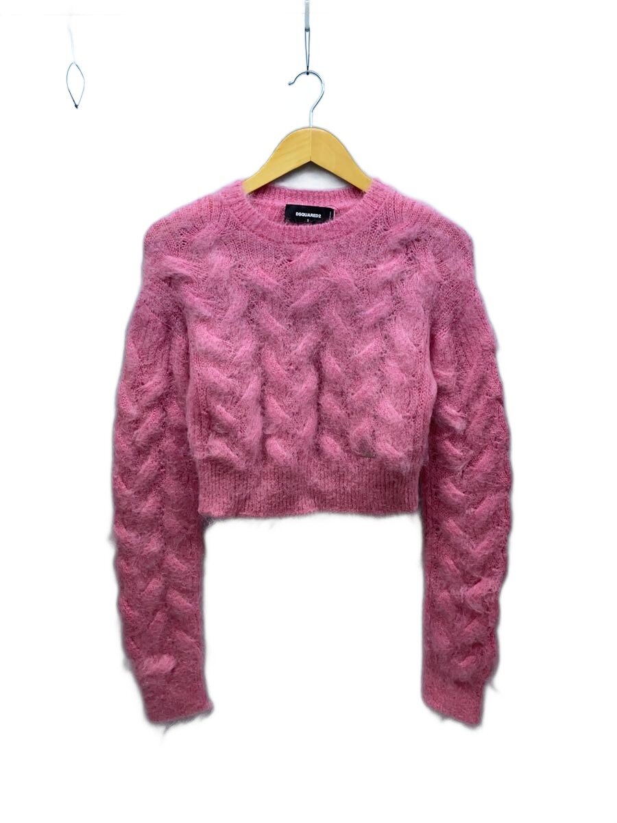 【中古】DSQUARED2◆曳き船付/有線テレビ編み/編み物・プルオーバー(朦々たる)/S/モヘヤ/PNK/S72HA1172/イタリア製【レディース御召しもの】