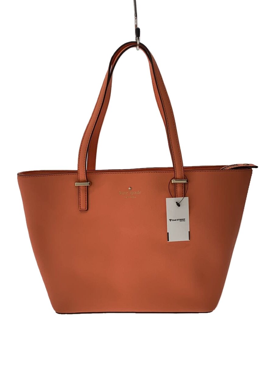 【中古】kate spade new york◆トートバッグ/なめし革/PNK/無地/PXRU5318【御徒面子】