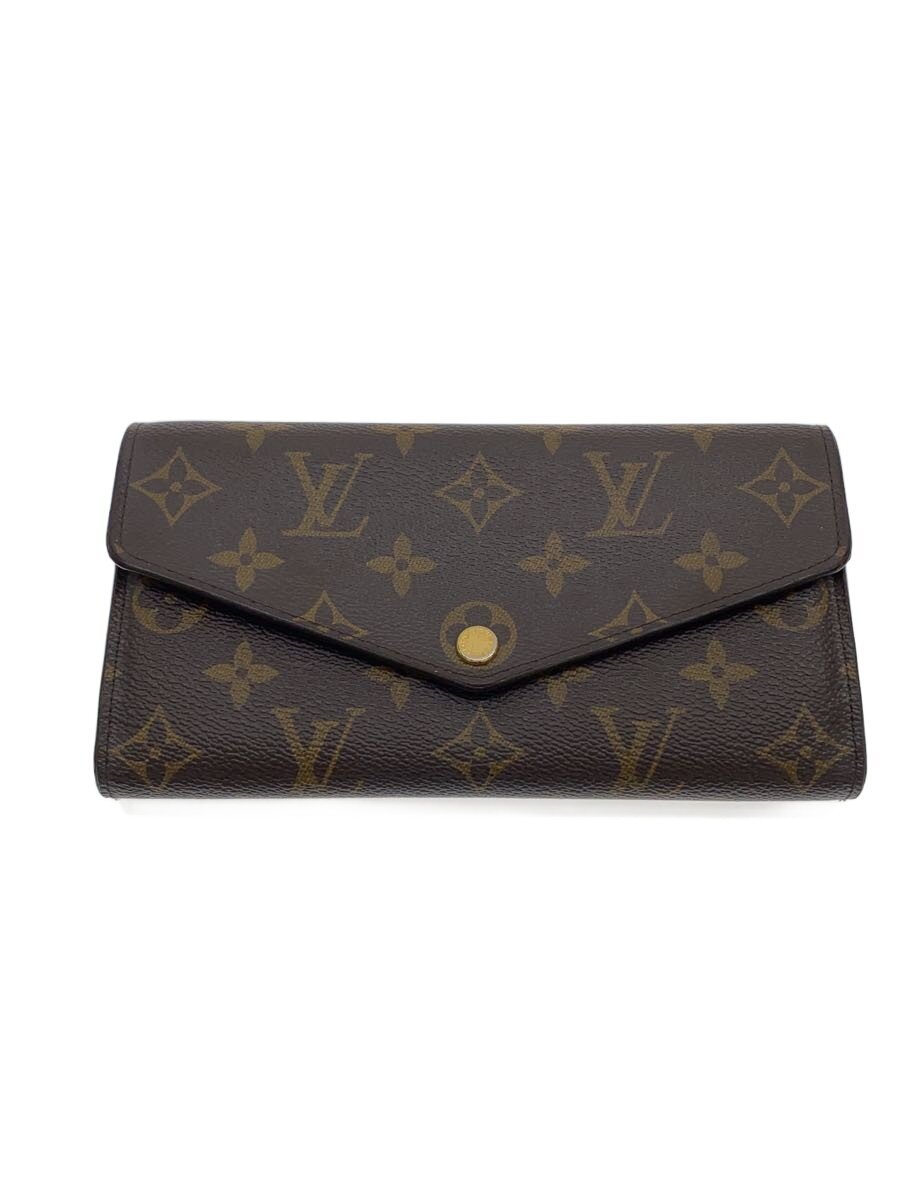【中古】LOUIS VUITTON◆2)ポルト・フォイユ・サラ_モノグラム・帆布/PVC/BRW/レディース【服飾雑貨他】