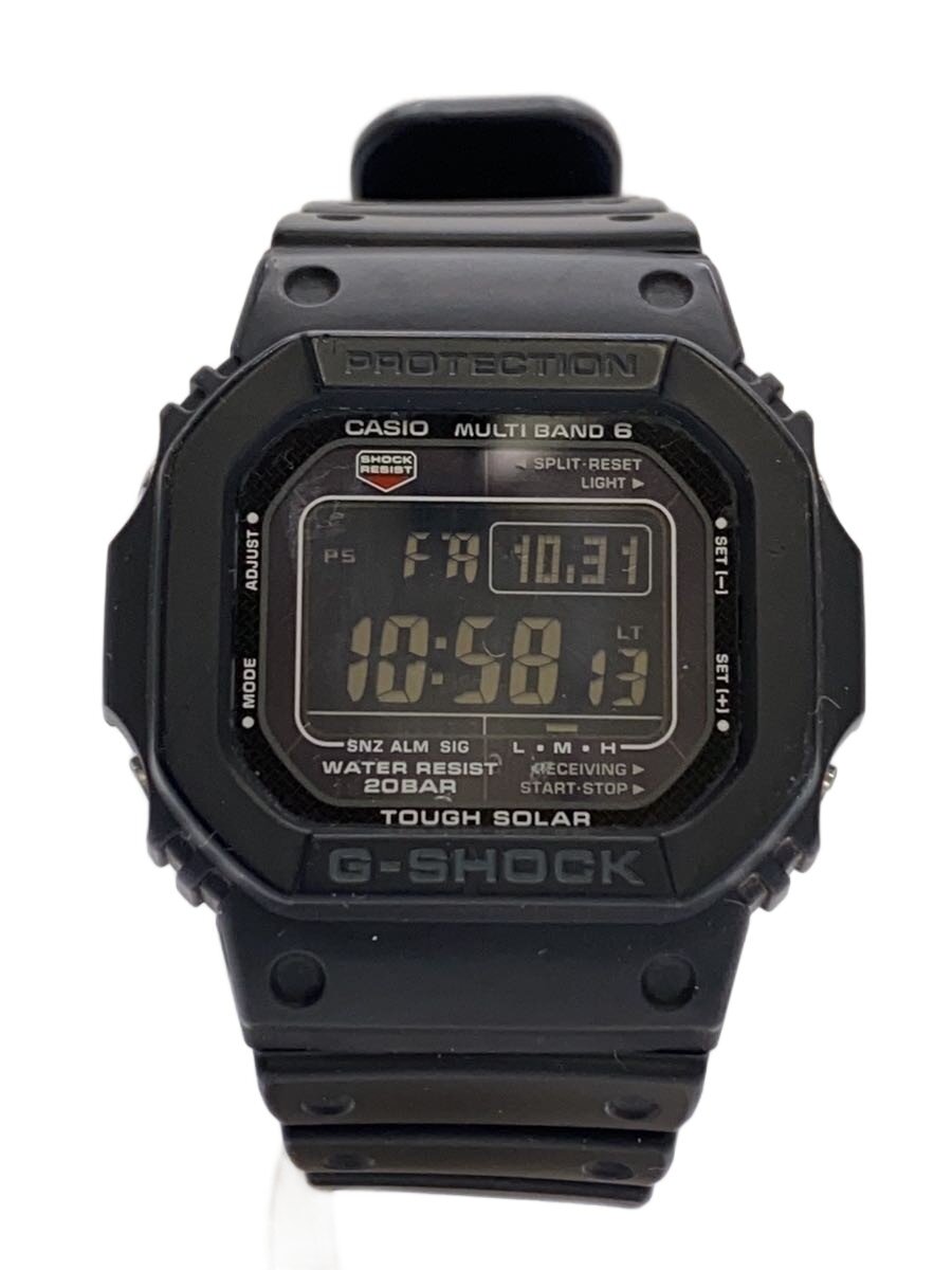 【中古】CASIO◆ソーラーウオッチ_G-SHOCK/デジタル/天然ゴム/BLK/BLK【服飾雑貨他】