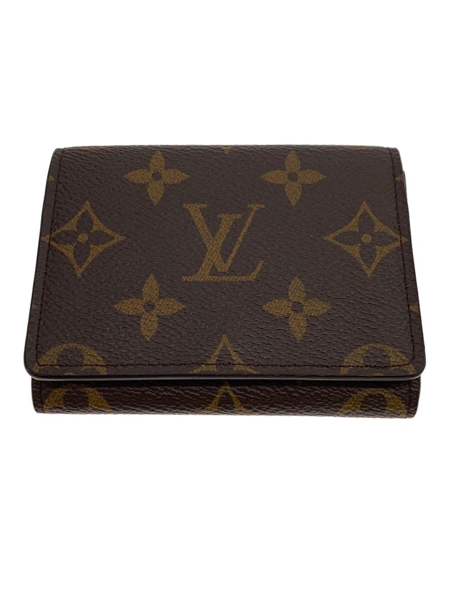 【中古】LOUIS VUITTON◆アンヴェロップ・カルト・ドゥ・ヴィジット_モノグラム・帆布/PVC/BRW/メンズ【服飾雑貨他】