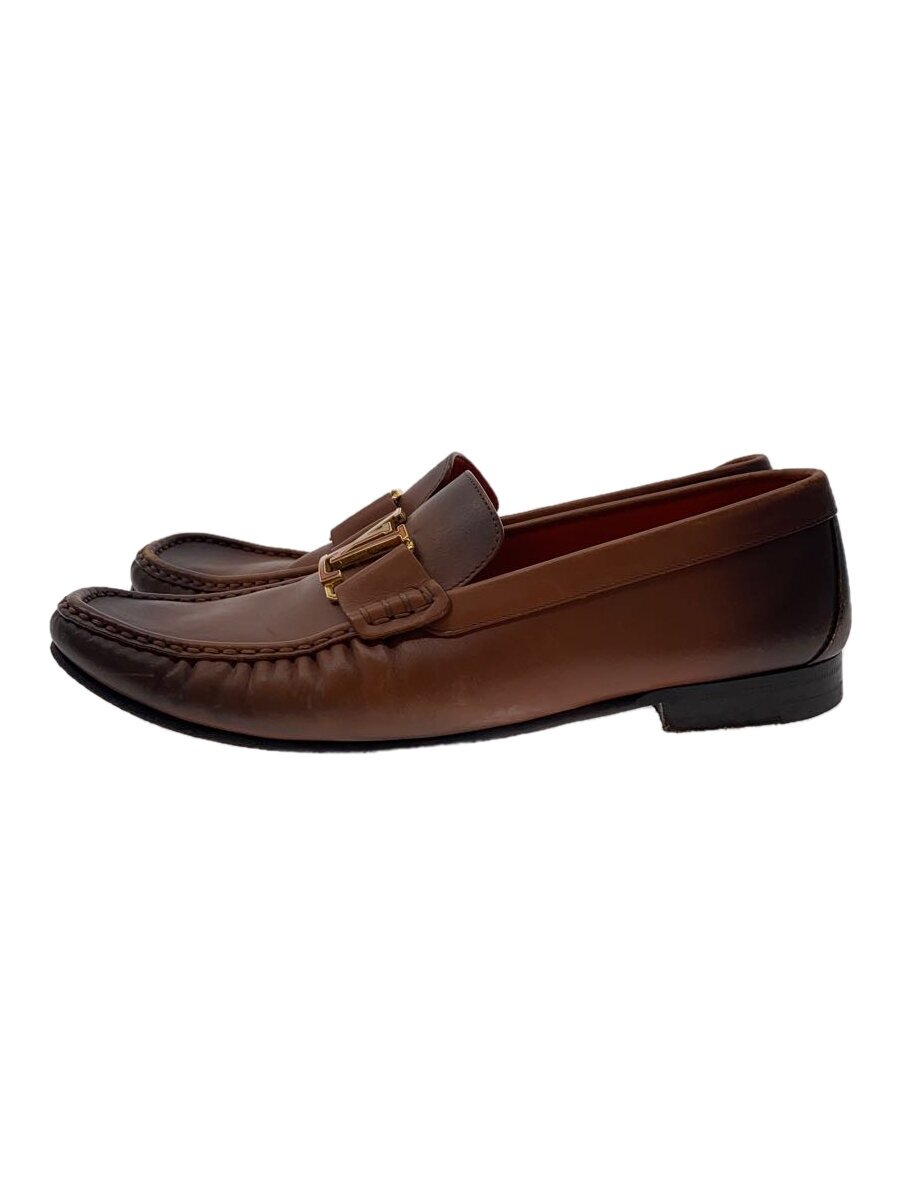 【中古】LOUIS VUITTON◆モンテーニュ 伝達ルート//置き目毛革/UK8/BRW/なめし革【シューズ】