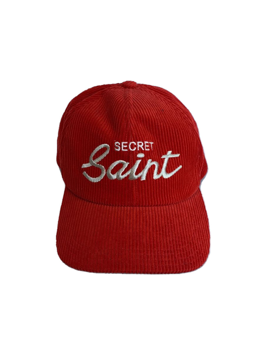 【中古】SAINT MICHAEL◆24AW/SECRET CAP/FREE/コール天/RED/無地/メンズ/SM-YSI-0000-079//【服飾雑貨他】