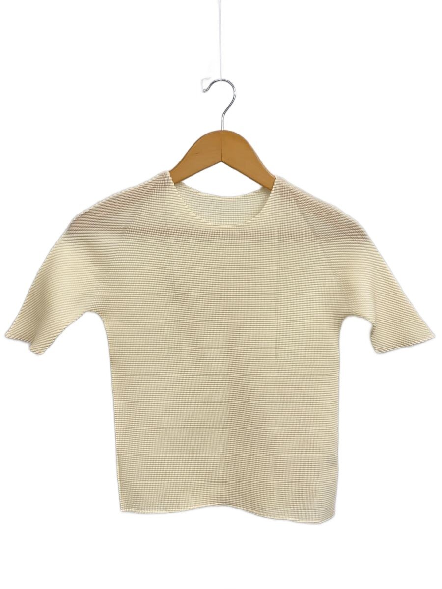 【中古】ISSEY MIYAKE◆t./ジャバラ半袖カットソー/3/ポリエステル/CRM/fk914/? NULL ?【レディース御召しもの】