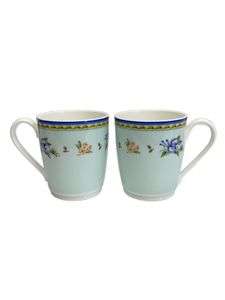 【中古】TIFFANY&Co.◆ペアマグカップ/モーニンググローリー/2点セット/GRN/モーニンググローリー【キッチン用品】
