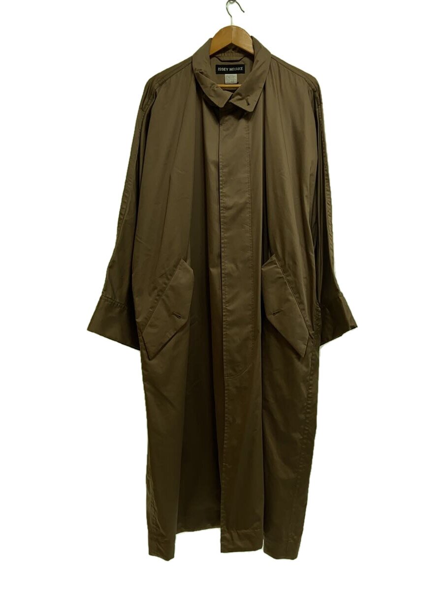 【中古】ISSEY MIYAKE◆いか厚地の外套/2/綿織物/赤銅色/ME96-FA010/襟汚れた状態有//【メンズウェア】