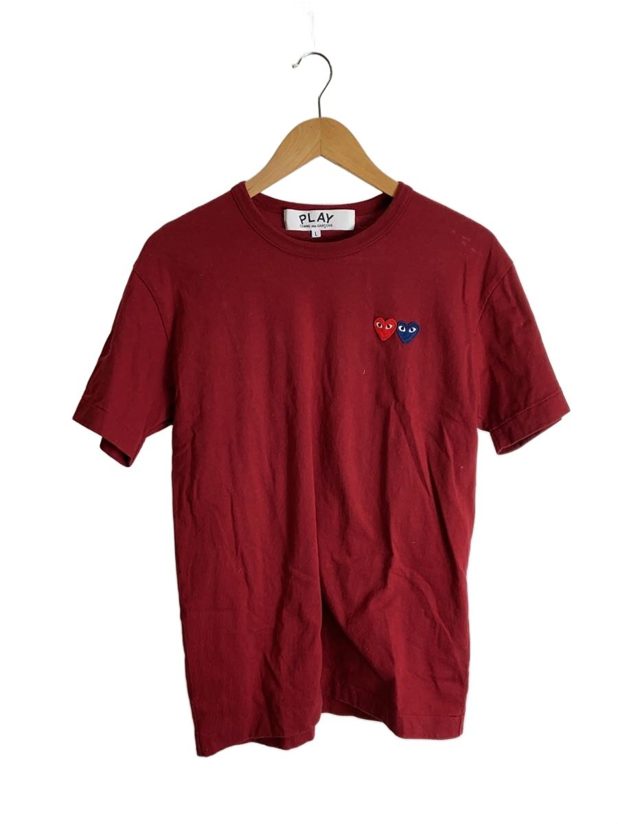 【中古】PLAY COMME des GARCONS◆プルオーバー/L/綿織物/RED【メンズウェア】