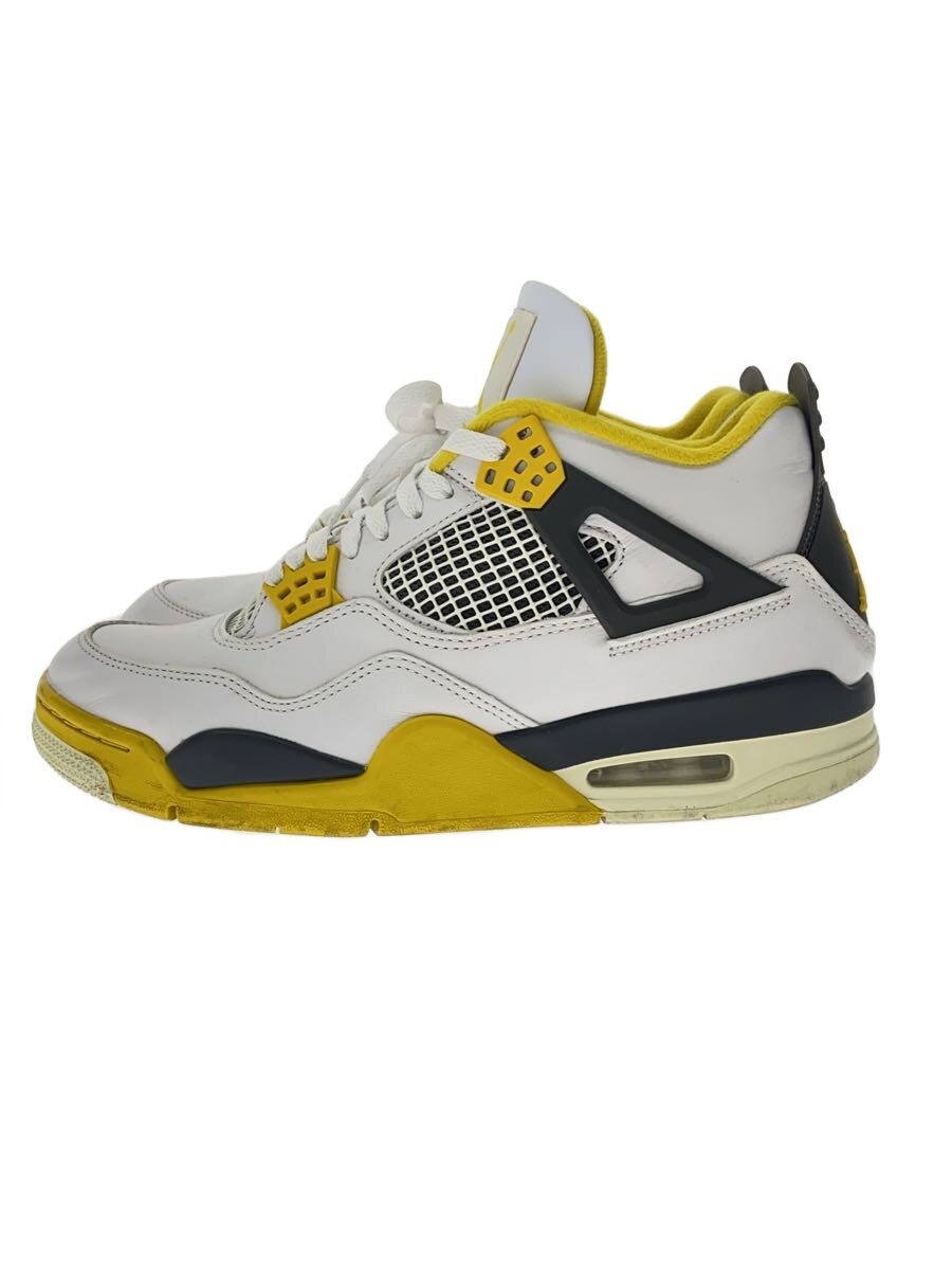 【中古】NIKE◆ローカットスニーカー/27.5珊/WHT/なめし革/AQ9129-101/Jordan 4 Retro【シューズ】