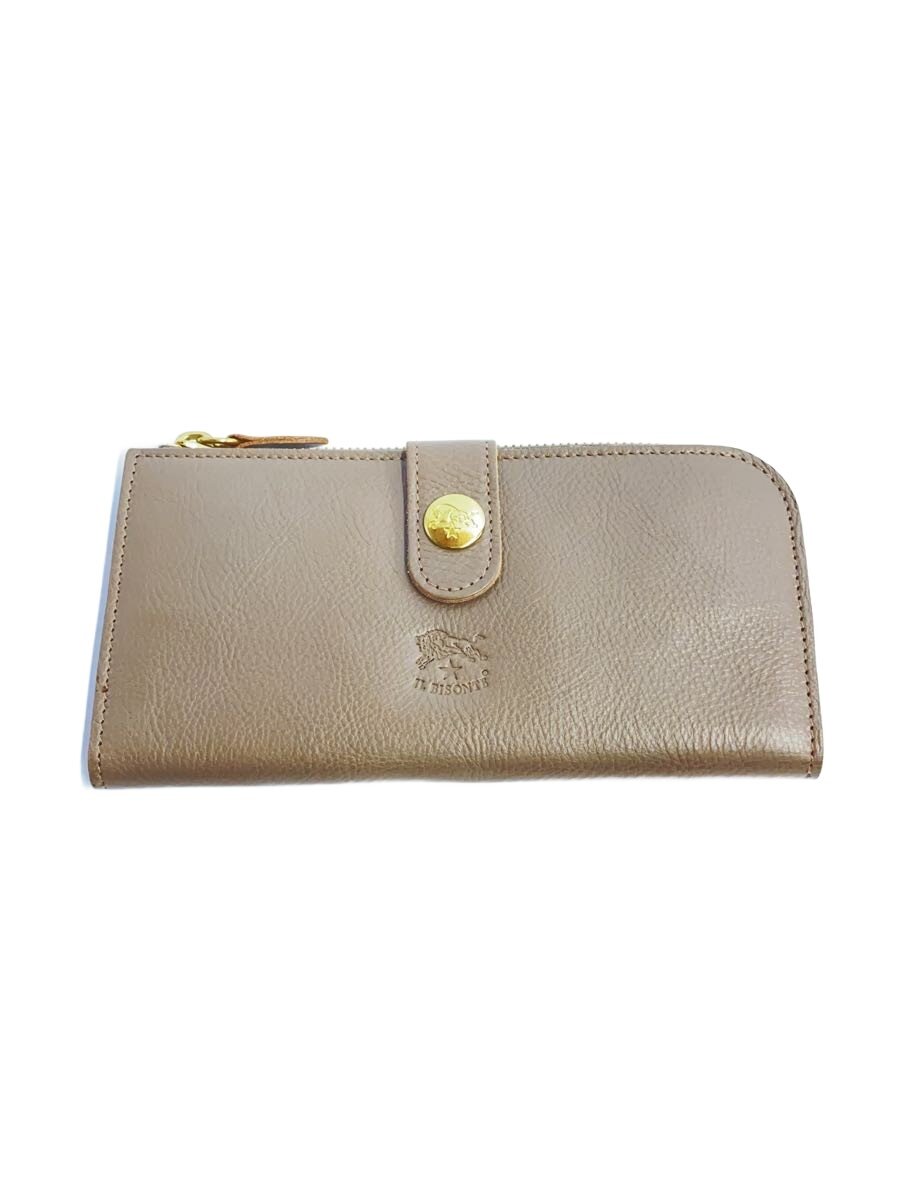 【中古】IL BISONTE◆長紙入れ/隙間名取り草/真っただ中ロゴタイプ/なめし革/GRY/レディース/IL5623DW01736【服飾雑貨他】
