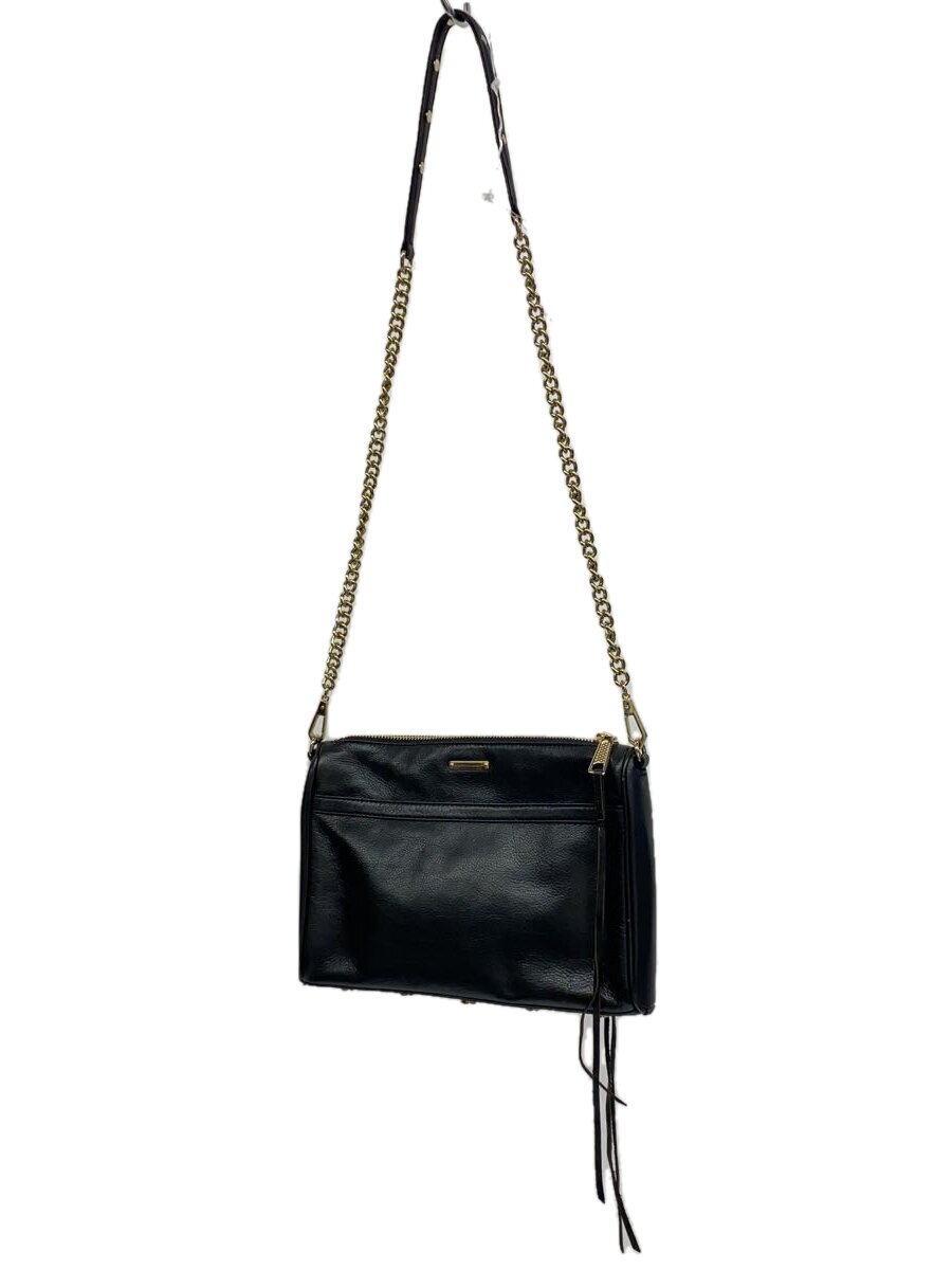 【中古】REBECCA MINKOFF◆御徒面子/牛皮/BLK/無地【御徒面子】