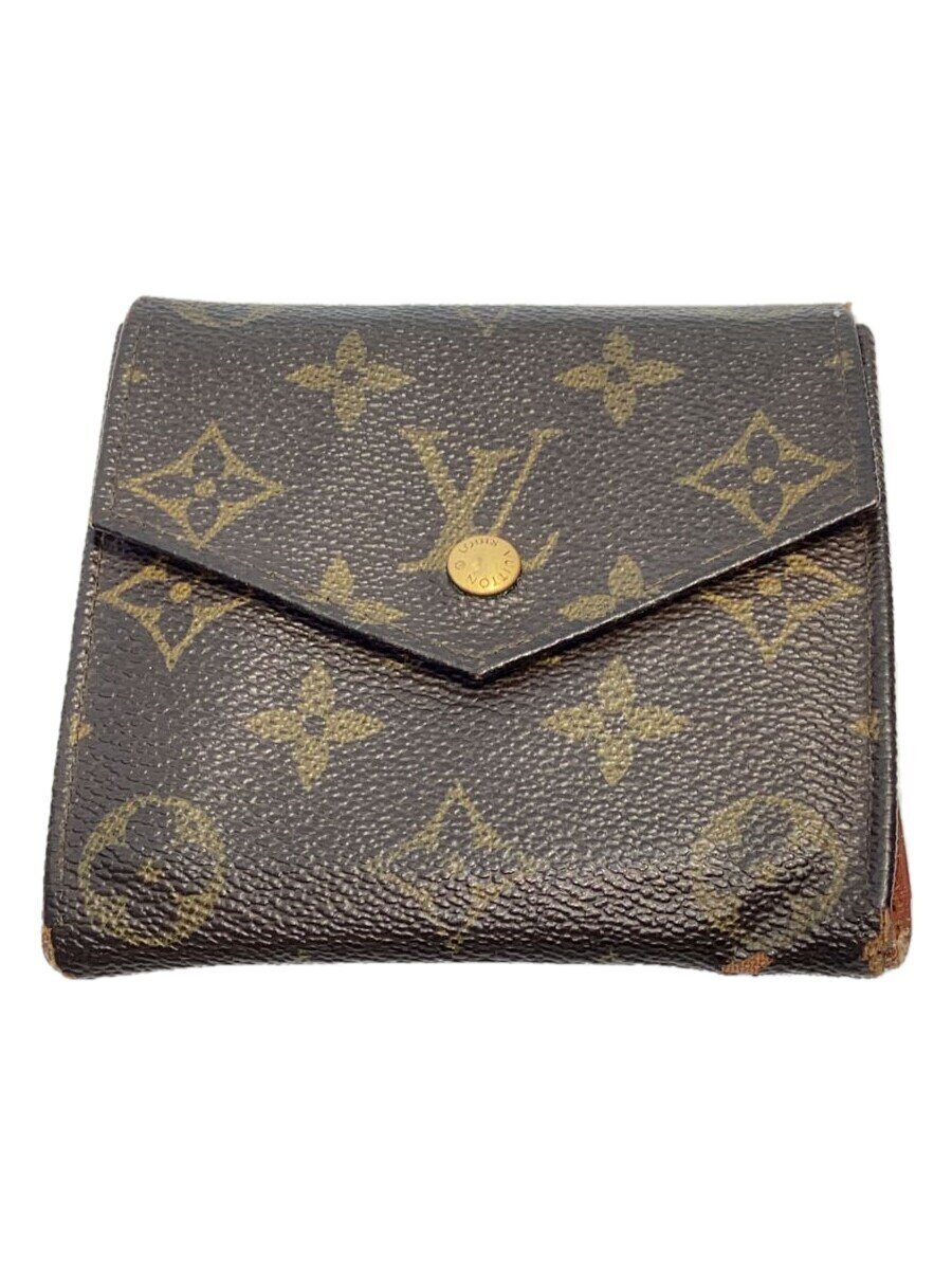 【中古】LOUIS VUITTON◆ポルト・モネ・ビエ・カルト・クレディ_モノグラム・キャンバス_BRW/--/BRW/総柄/メンズ【服飾雑貨他】