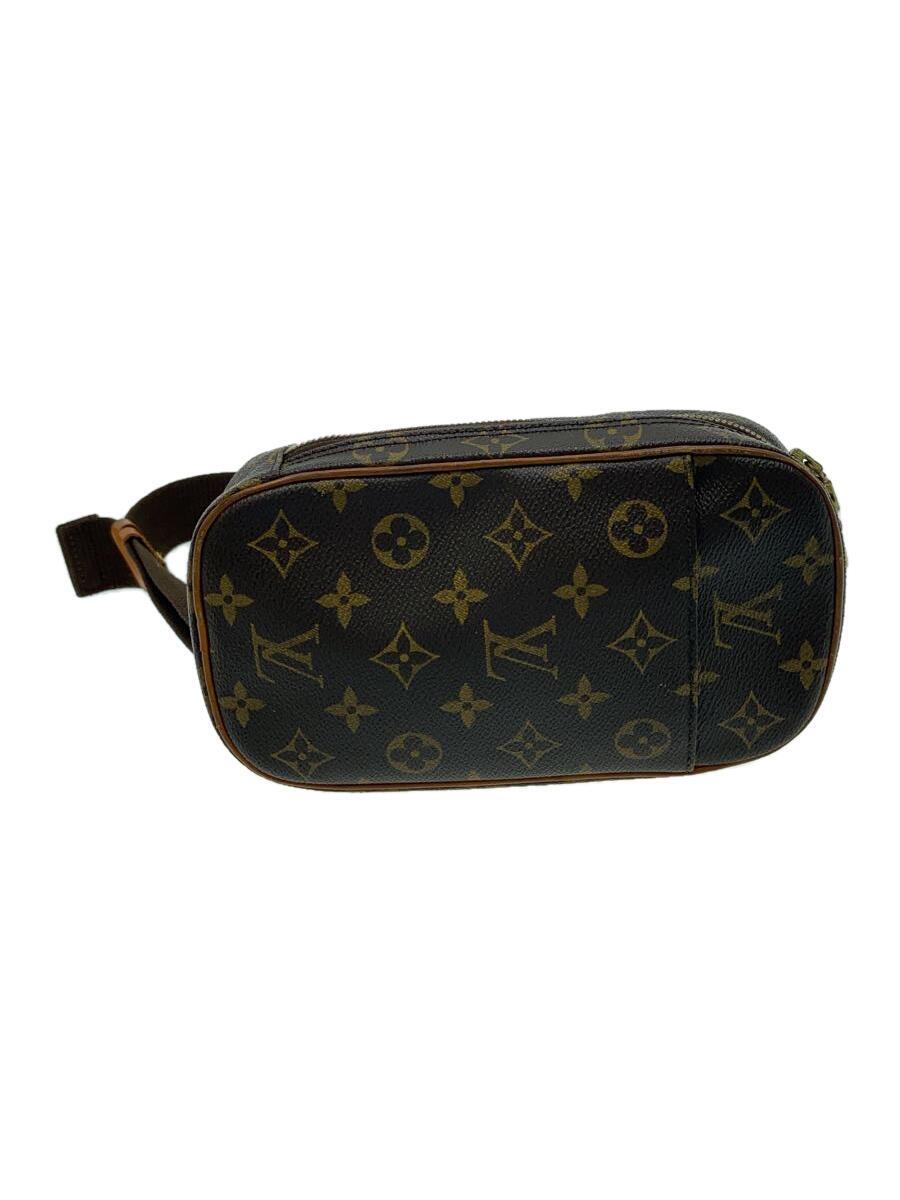 【中古】LOUIS VUITTON◆ポシェット・ガンジュ_モノグラム・帆布_M51870/BRW/PVC/BRW【御徒面子】