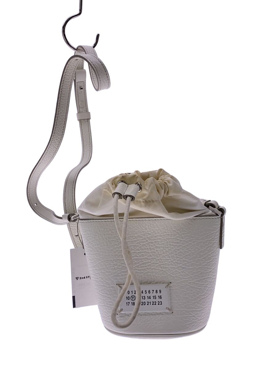 【中古】Maison Margiela◆5ACマイクロバケットバッグ/1ショルダーバッグ/レザー/WHT/S56WG0164 P0396【バッグ】｜2ｎｄ STREET 店