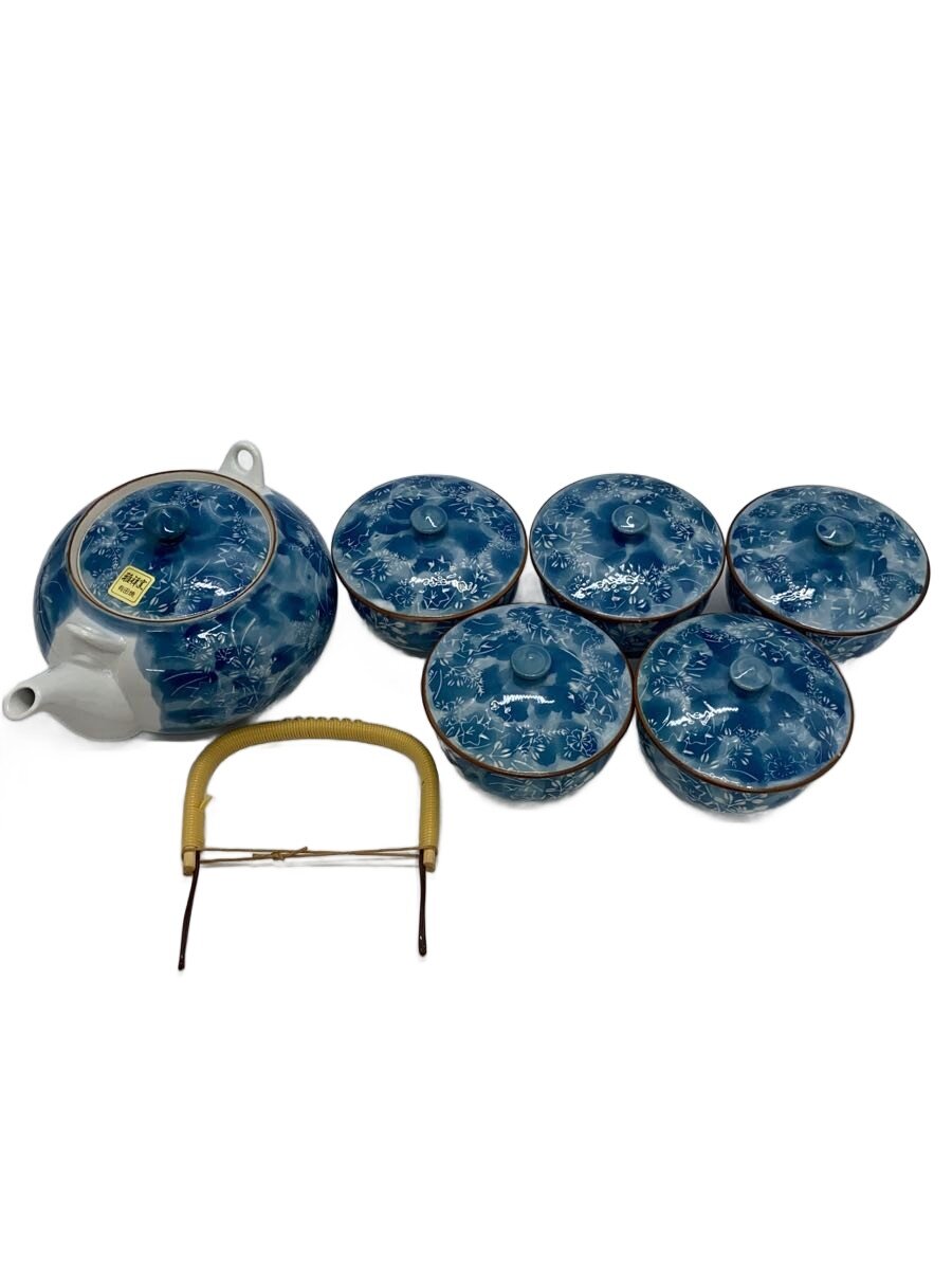 【中古】湯呑/6点セット/BLU/有田焼/番茶器揃【キッチン用品】
